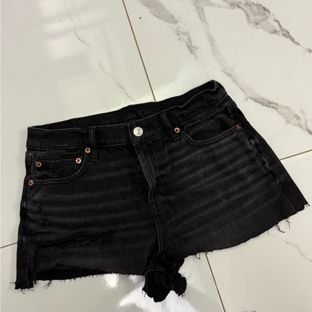 American Eagle Outfitters Black Denim Shorts Size 4